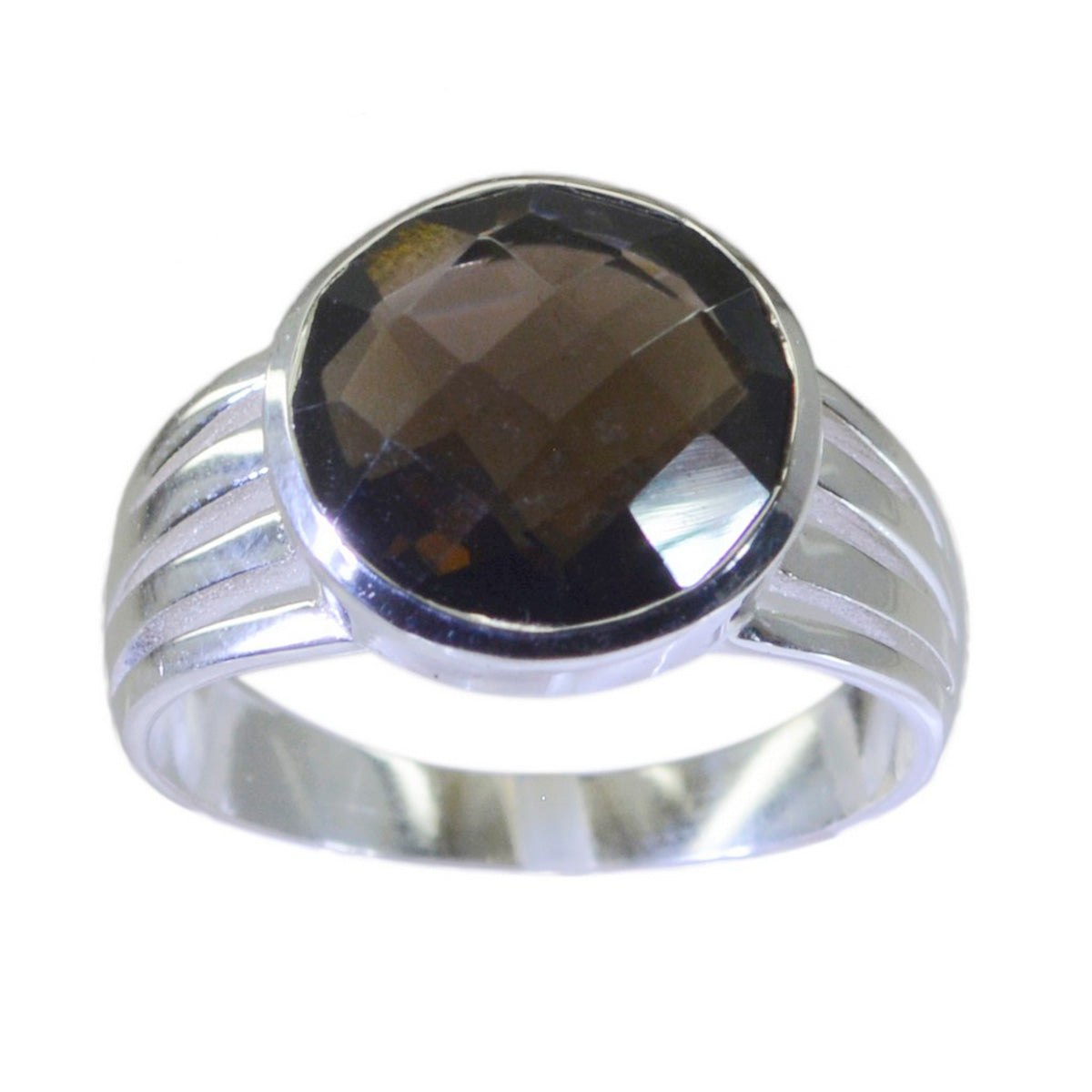 Kristine Graceful Brown Solitaire Ring