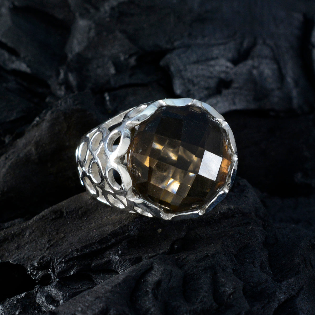 Ivy Filigree Brown Solitaire Ring