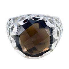 Ivy Filigree Brown Solitaire Ring smoky quartz Brown