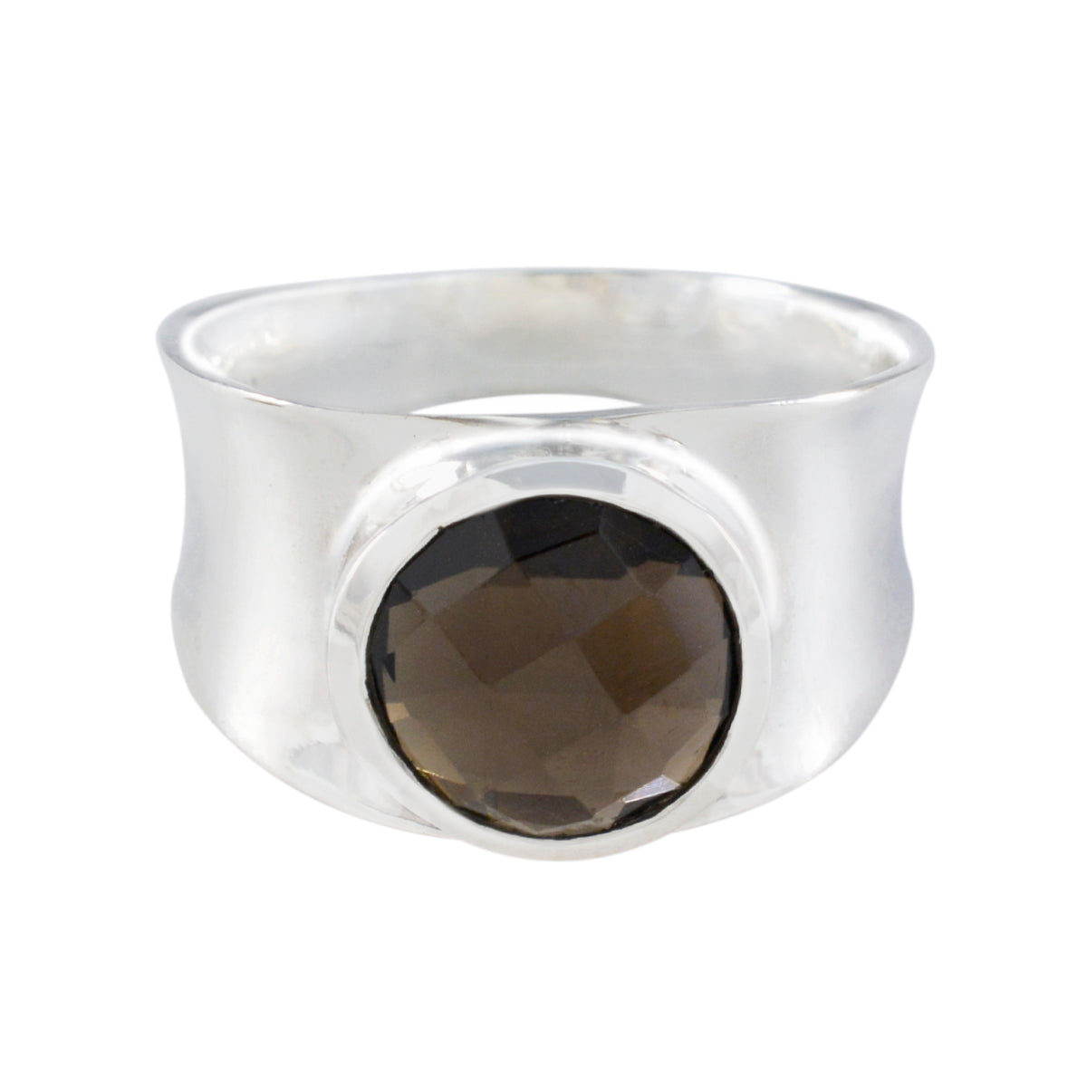 Freya Armor Brown Solitaire Band Smoky Quartz Brown