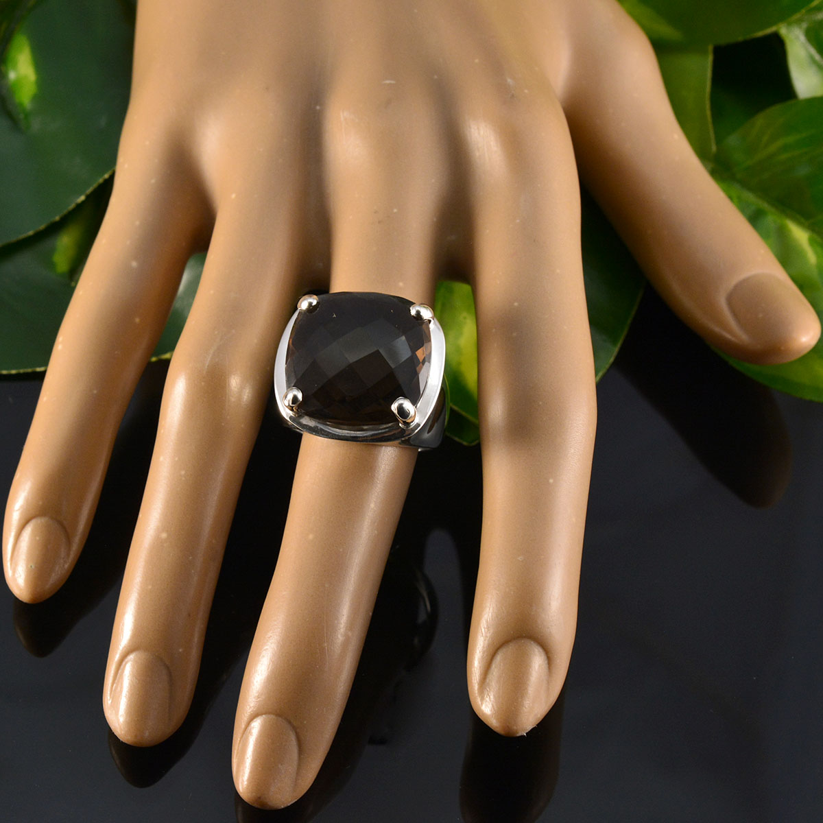 Ines Traditional Brown Solitaire Ring