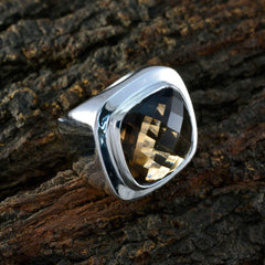 Inès Signet Brown Solitaire Ring