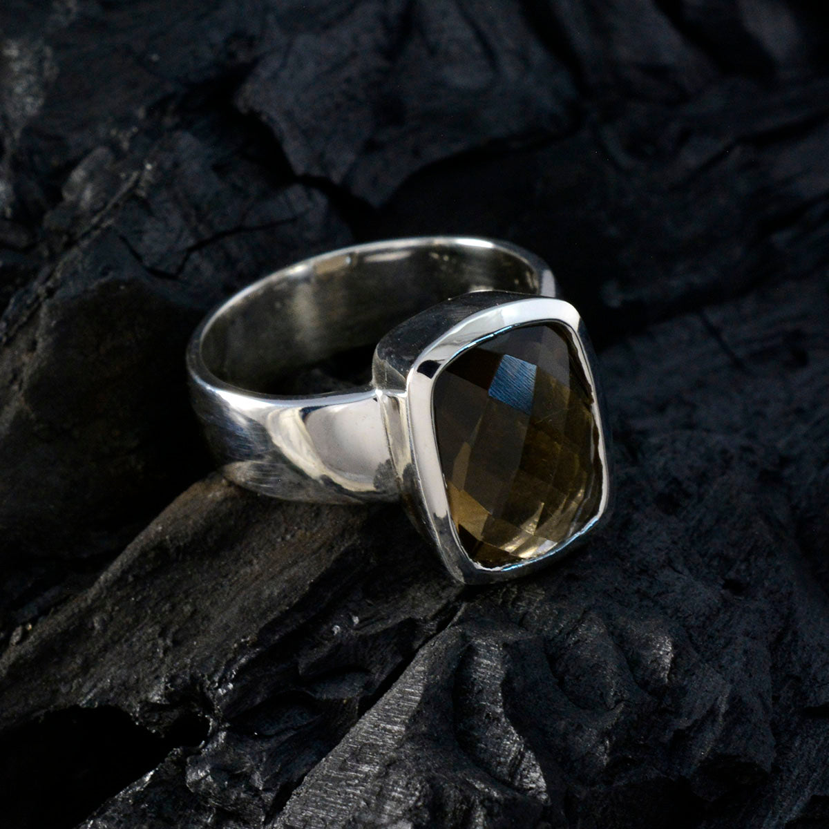 Lily Modern Brown Solitaire Ring