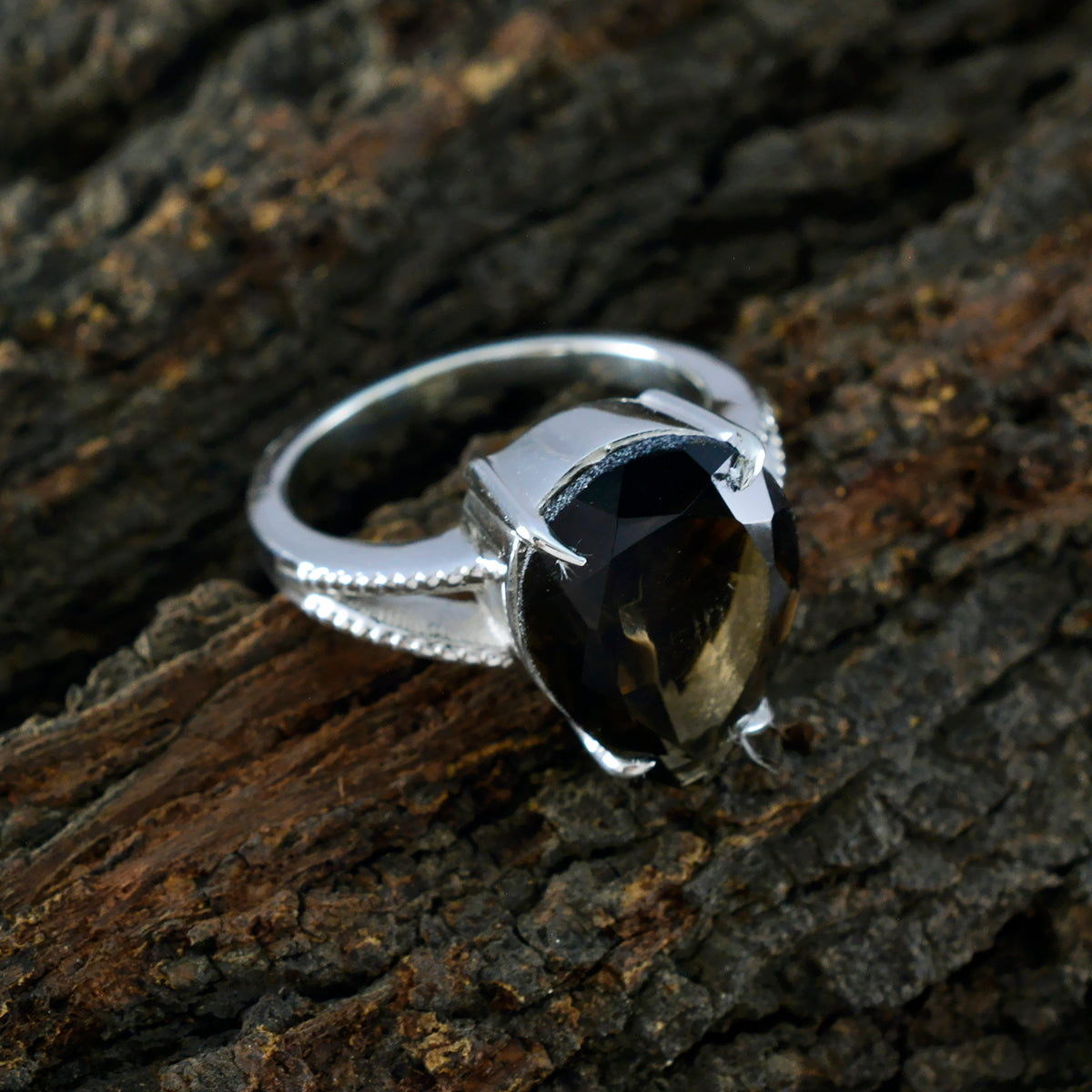 Lily Sophisticated Brown Solitaire Ring