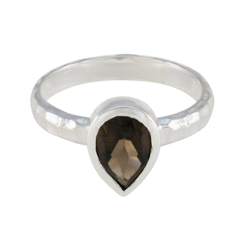Saanvi Graceful Brown Solitaire Ring Smoky Quartz Brown