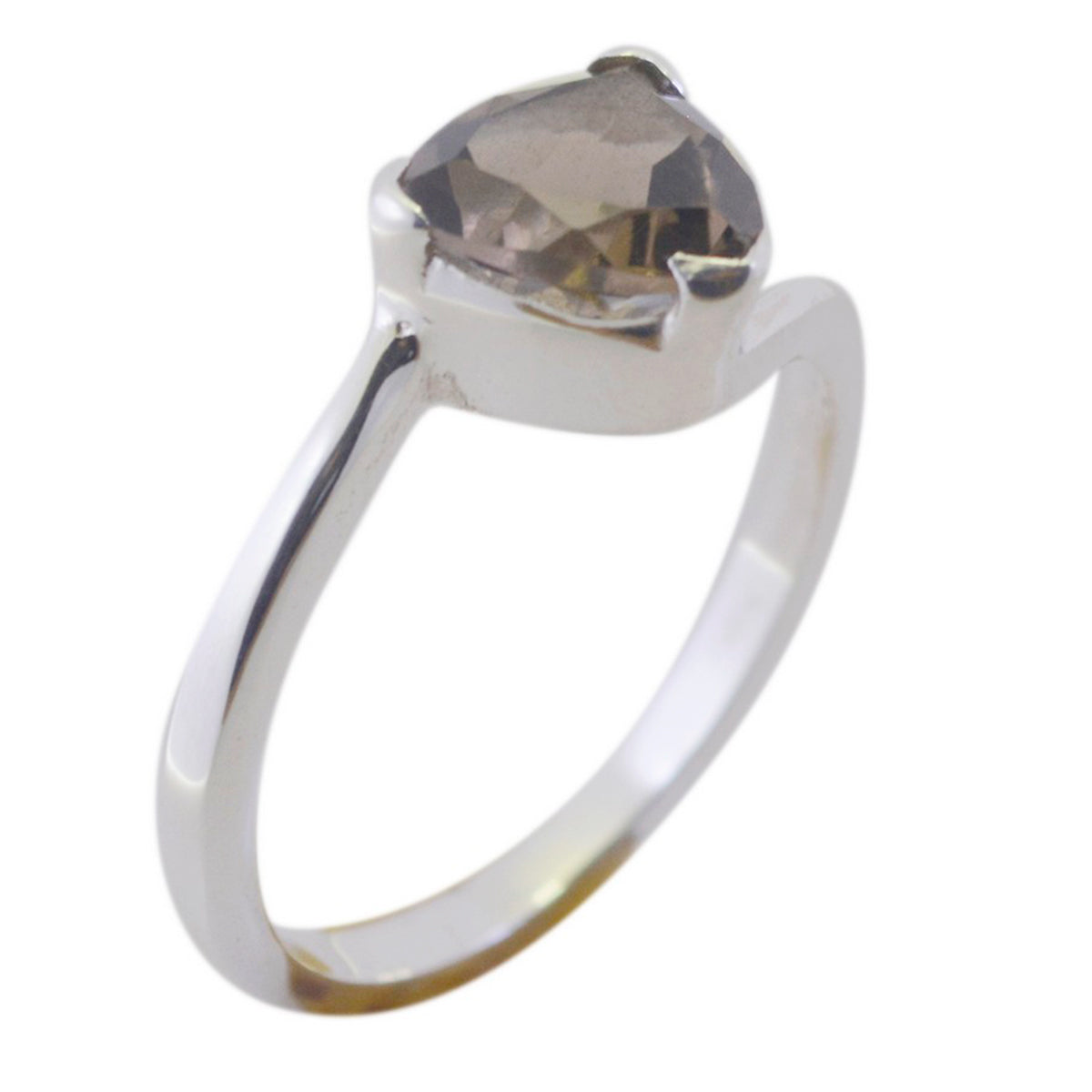 Elena Geometric Brown Solitaire Ring