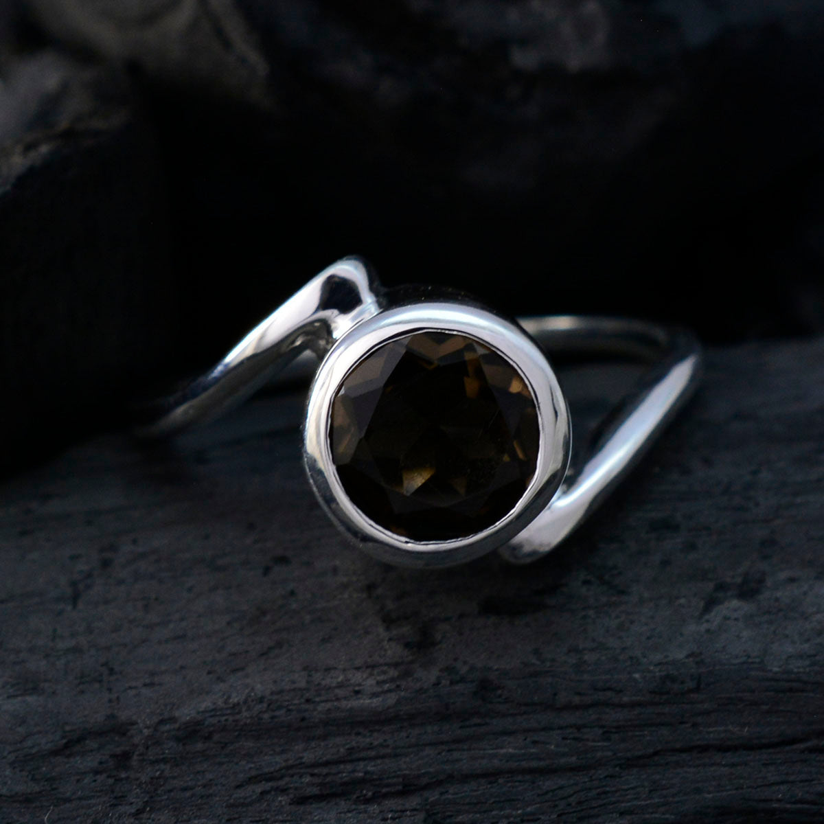 Noelia Artisan Brown Solitaire Ring