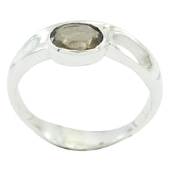 Evelyn Ethnic Brown Solitaire Ring smoky quartz Brown