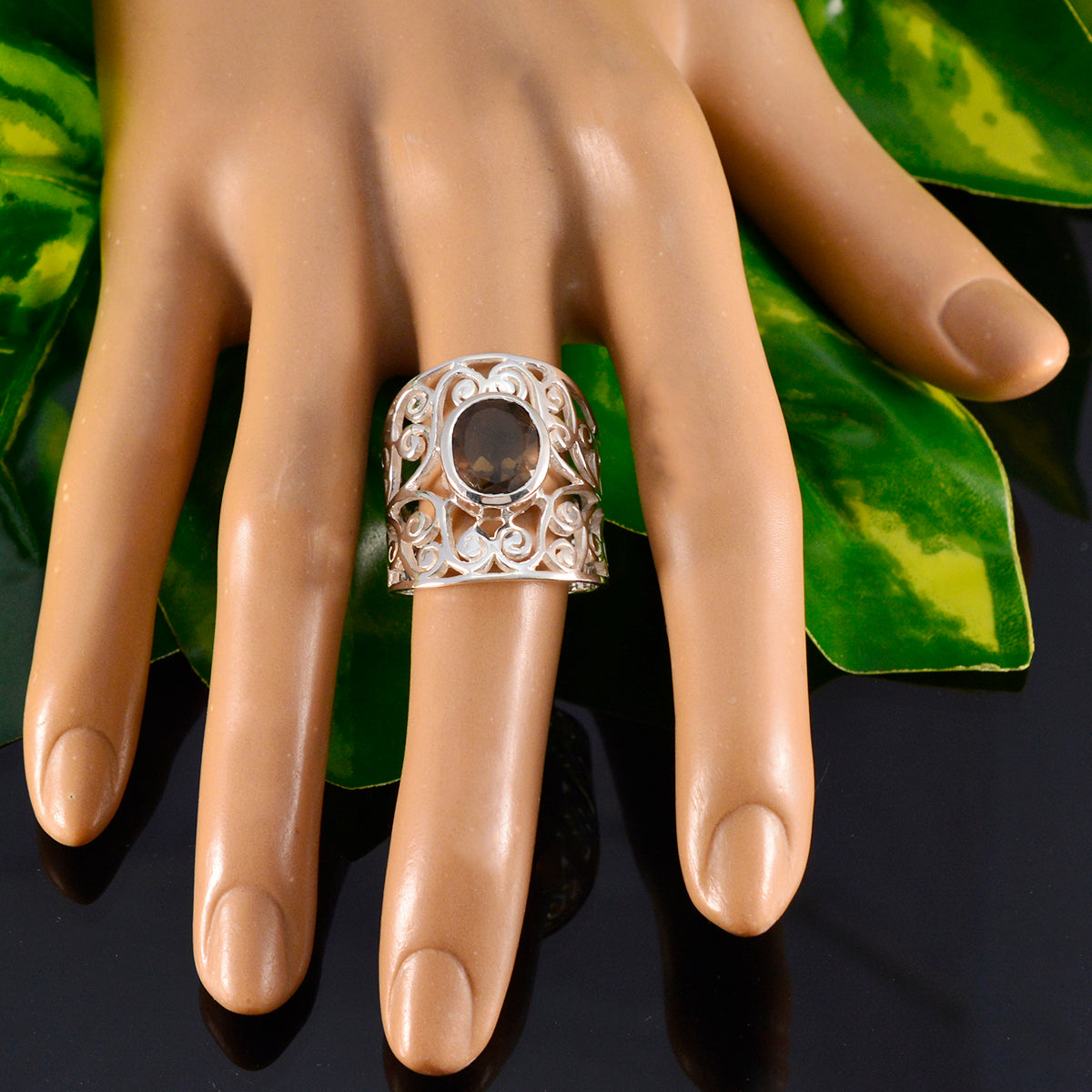 Laura Filigree Brown Solitaire Ring