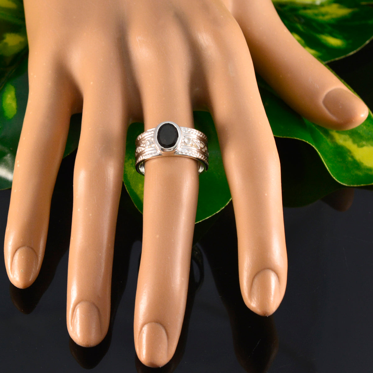Lucia Art Deco Brown Solitaire Ring
