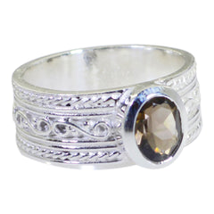 Lucia Art Deco Brown Solitaire Ring