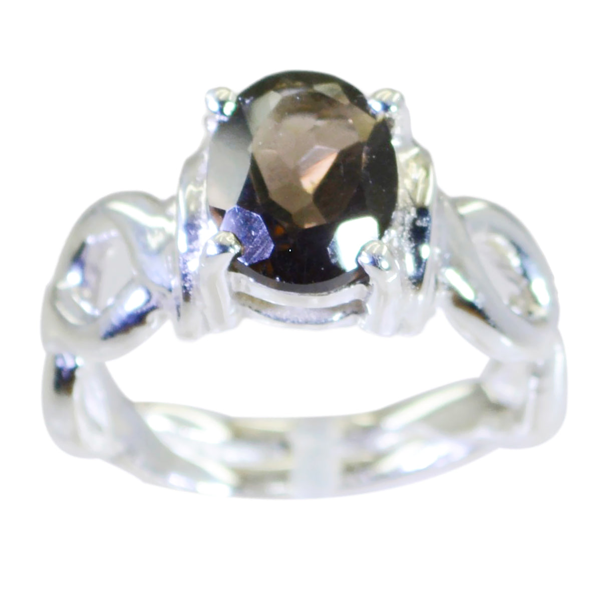 Paula Rope-Wire Brown Solitaire Ring smoky quartz Brown