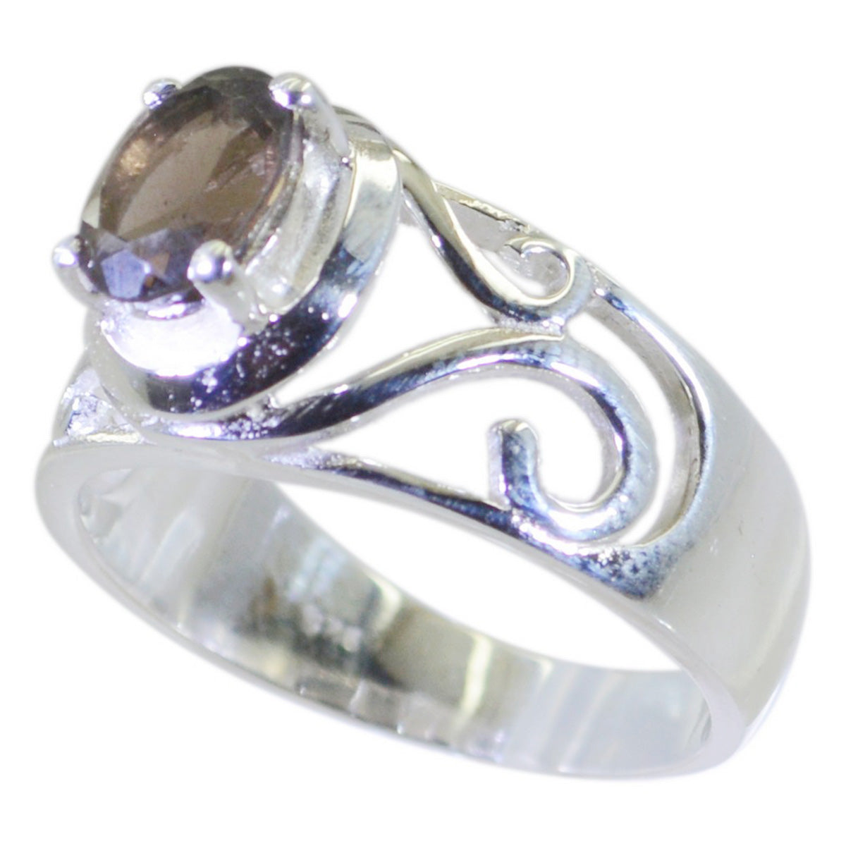 Emily Filigree Brown Solitaire Ring