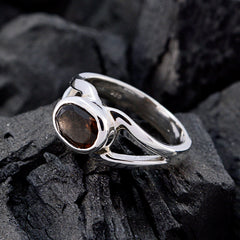 Harper Abstract Brown Solitaire Ring