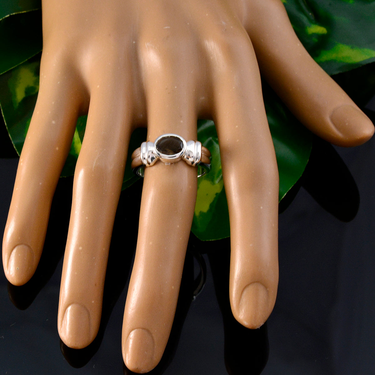 Victoria Luxurious Brown Solitaire Ring