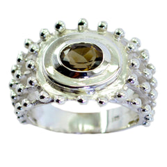 Alejandra Retro Brown Solitaire Ring smoky quartz Brown