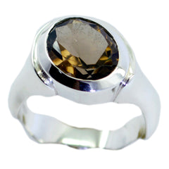 Carla Feminine Brown Solitaire Ring smoky quartz Brown