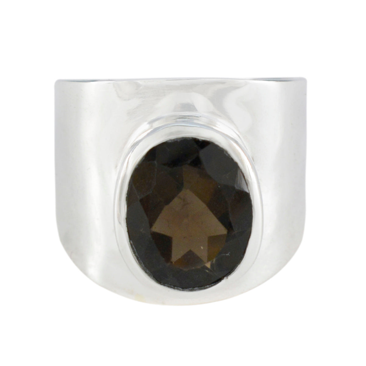 Charlotte Armor Brown Solitaire Ring Smoky Quartz Brown