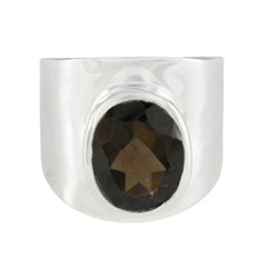 Charlotte Armor Brown Solitaire Ring Smoky Quartz Brown