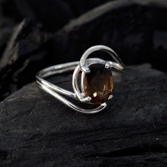 Alina Feminine Brown Solitaire Ring