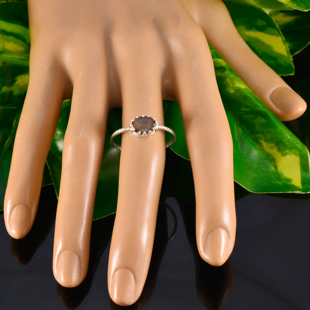 Marie Twist Brown Solitaire Ring