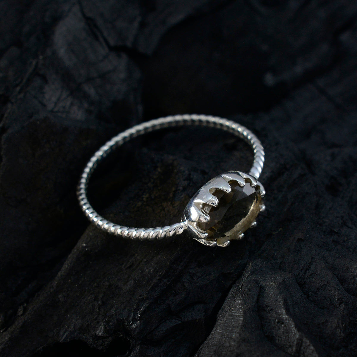 Marie Twist Brown Solitaire Ring