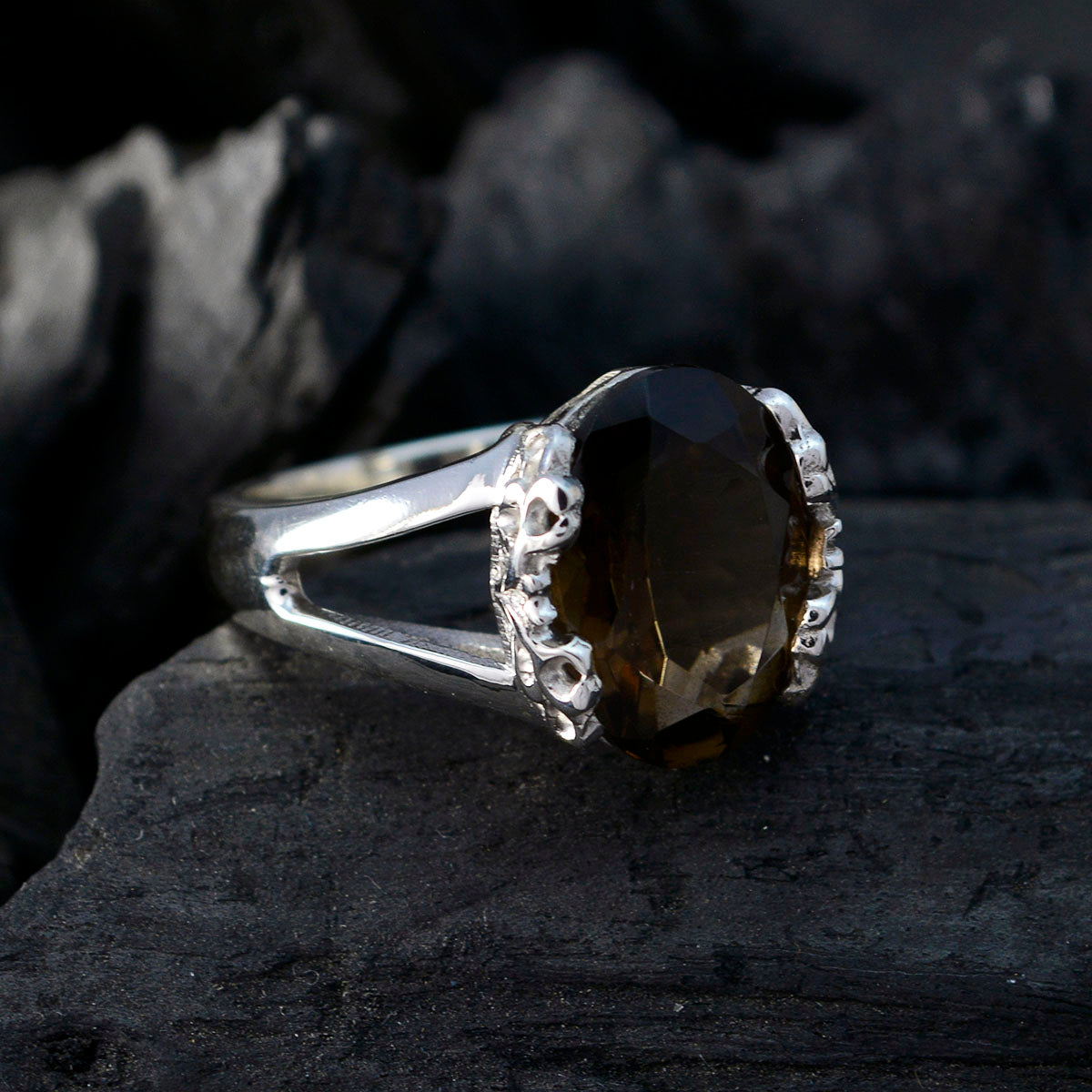 Alejandra Artisan Brown Solitaire Ring