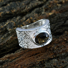 Addison Art Deco Brown Solitaire Ring