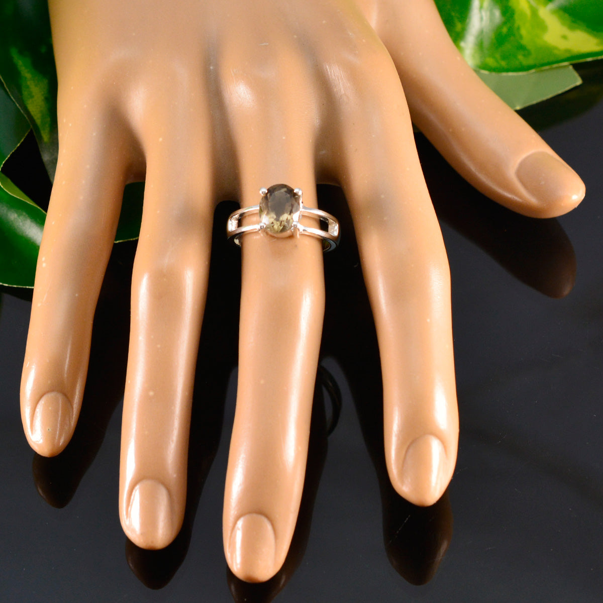Aisha Artisan Brown Solitaire Ring