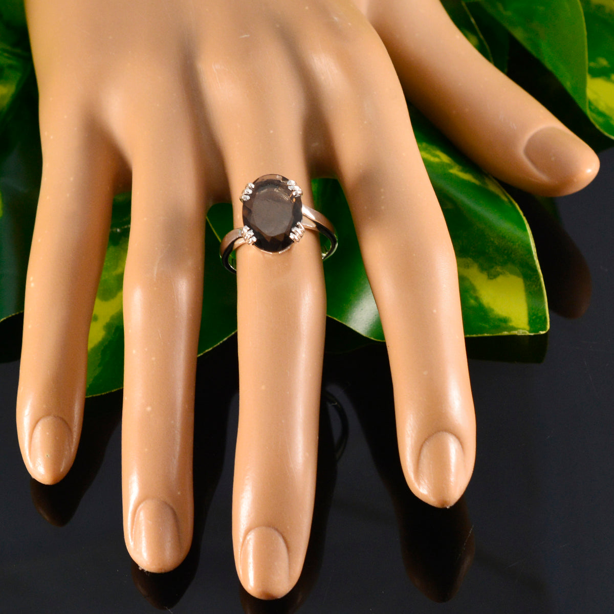 Layla Contemporary Brown Solitaire Ring