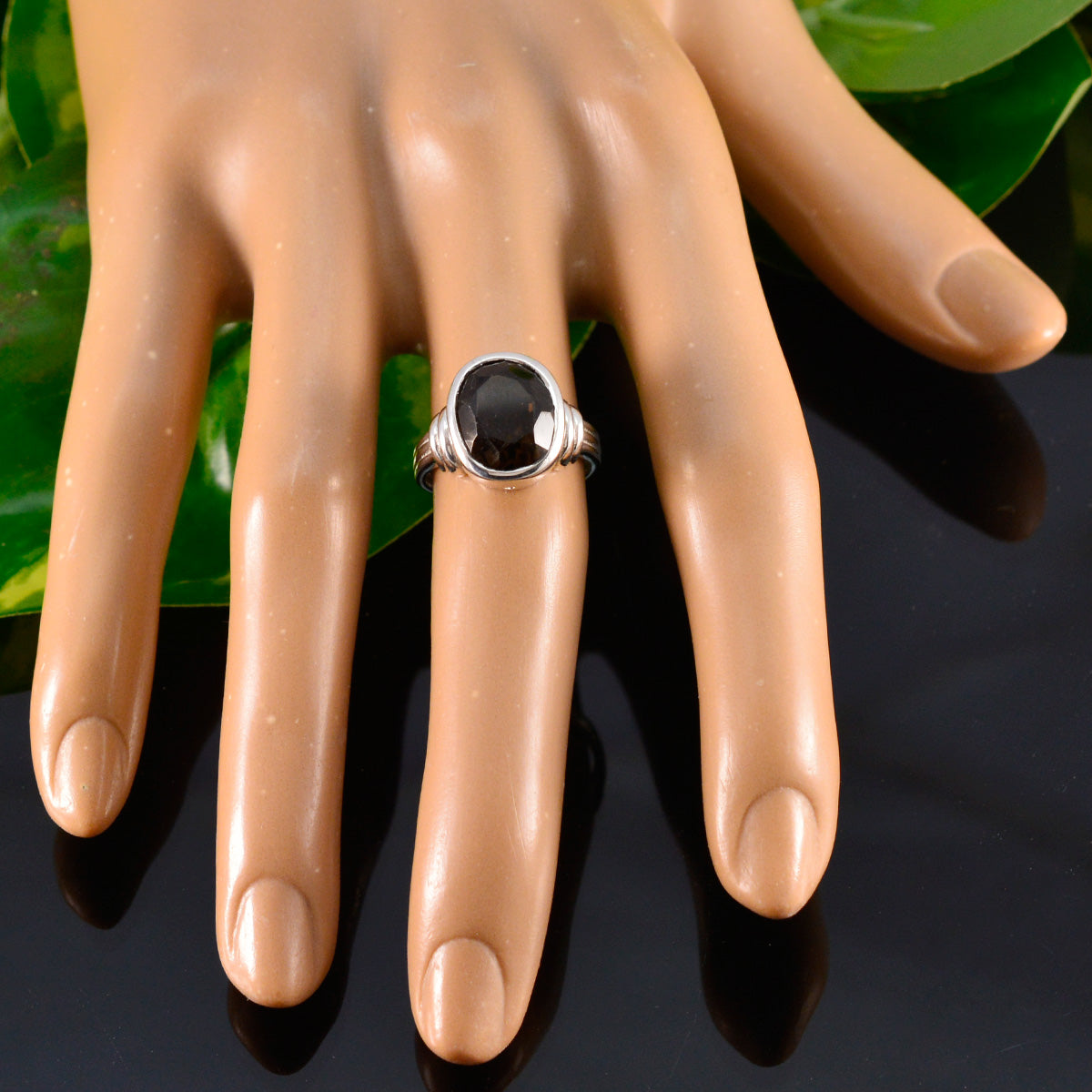 Aisha Traditional Brown Solitaire Ring