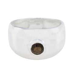 Aisha Romantic Brown Solitaire Ring Smoky Quartz Brown