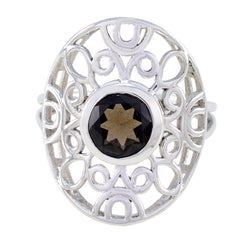 Chloe Filigree Brown Solitaire Ring smoky quartz Brown