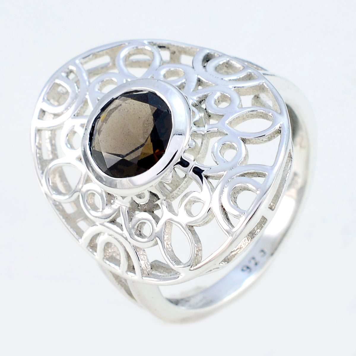 Chloe Filigree Brown Solitaire Ring