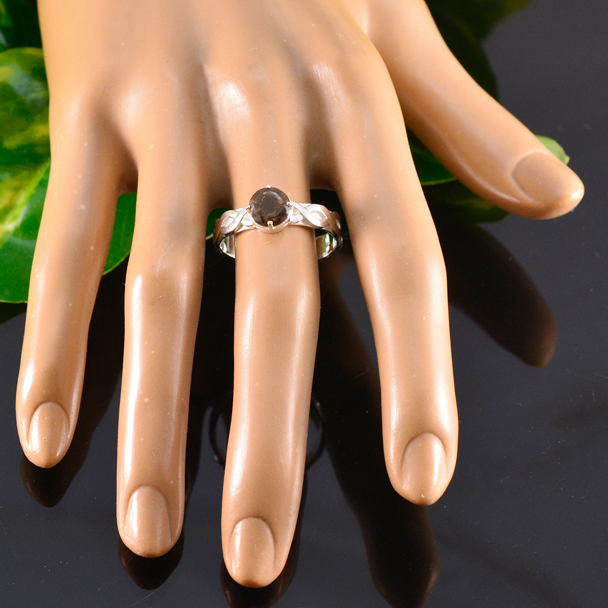 Julia Romantic Brown Solitaire Ring