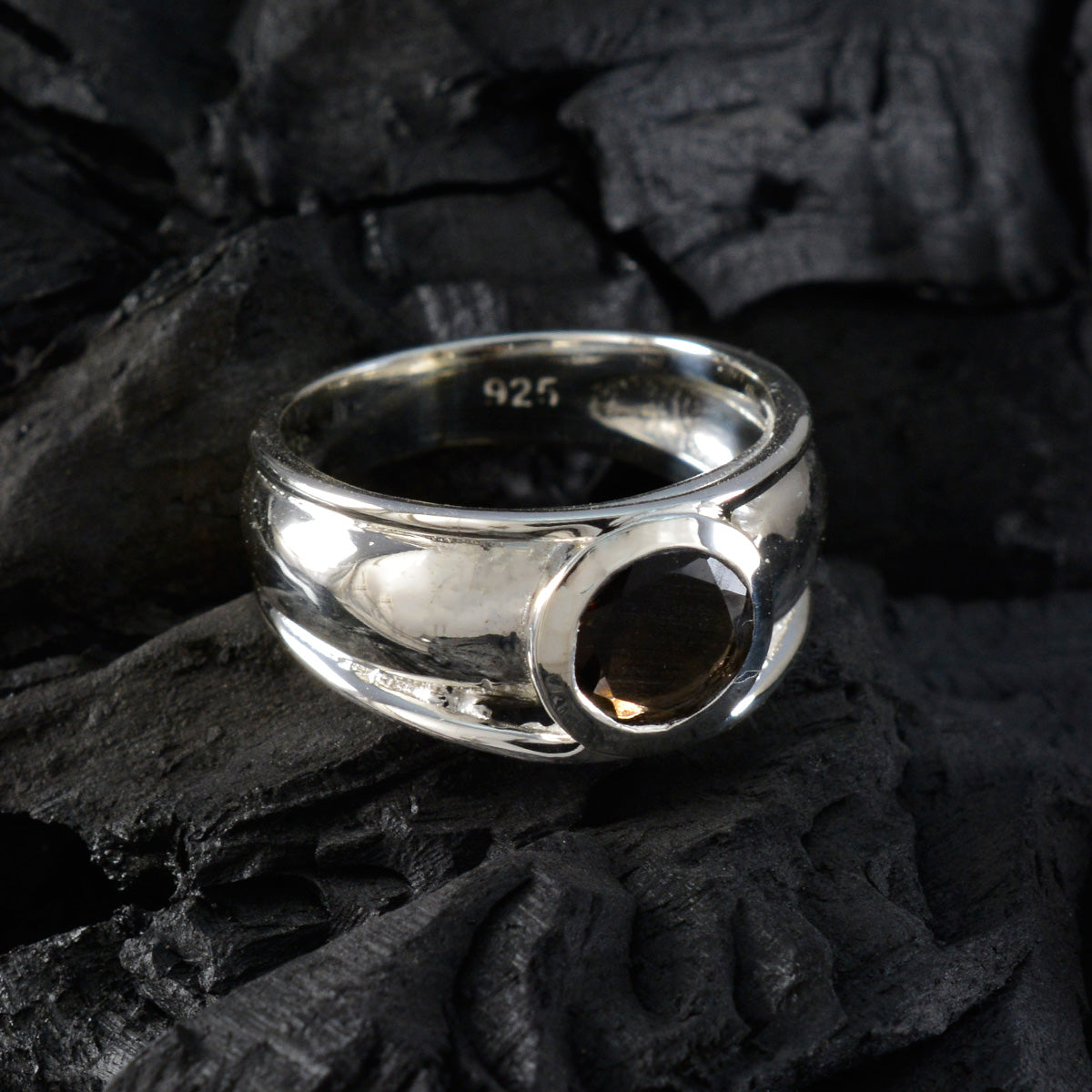 Sarah Modern Brown Solitaire Ring