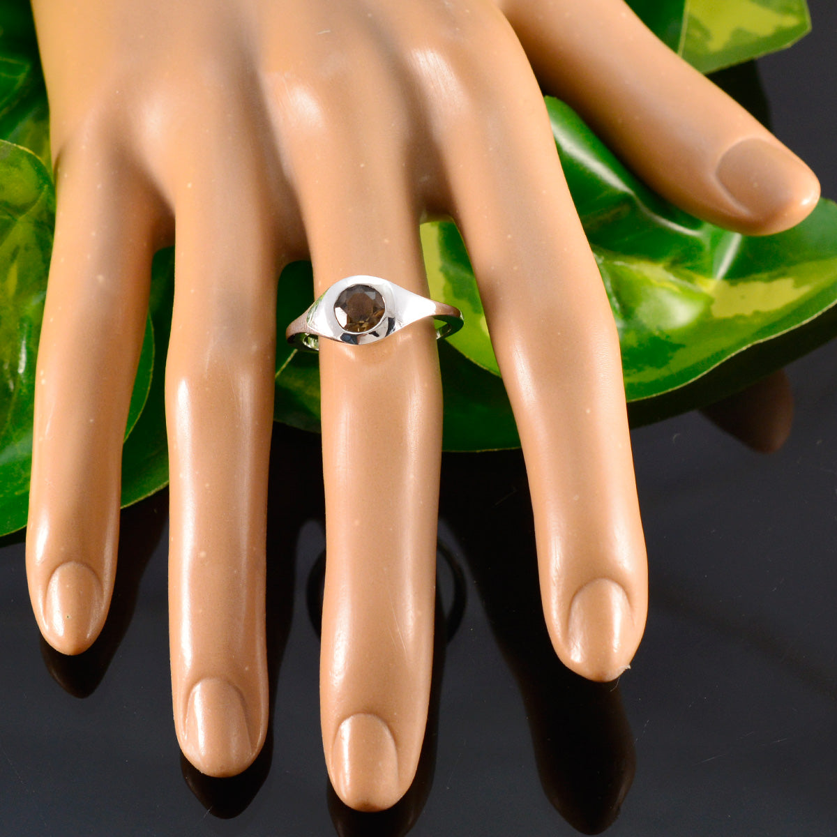 Yasmin Romantic Brown Solitaire Ring