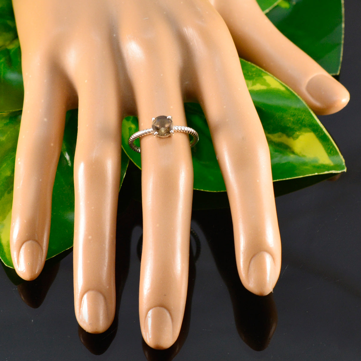 Angel Twist Brown Solitaire Ring
