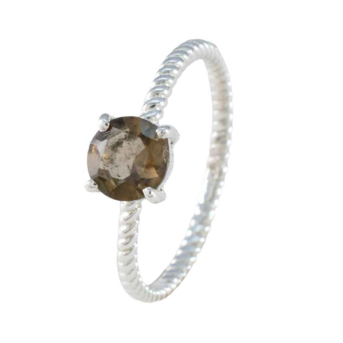 Angel Twist Brown Solitaire Ring