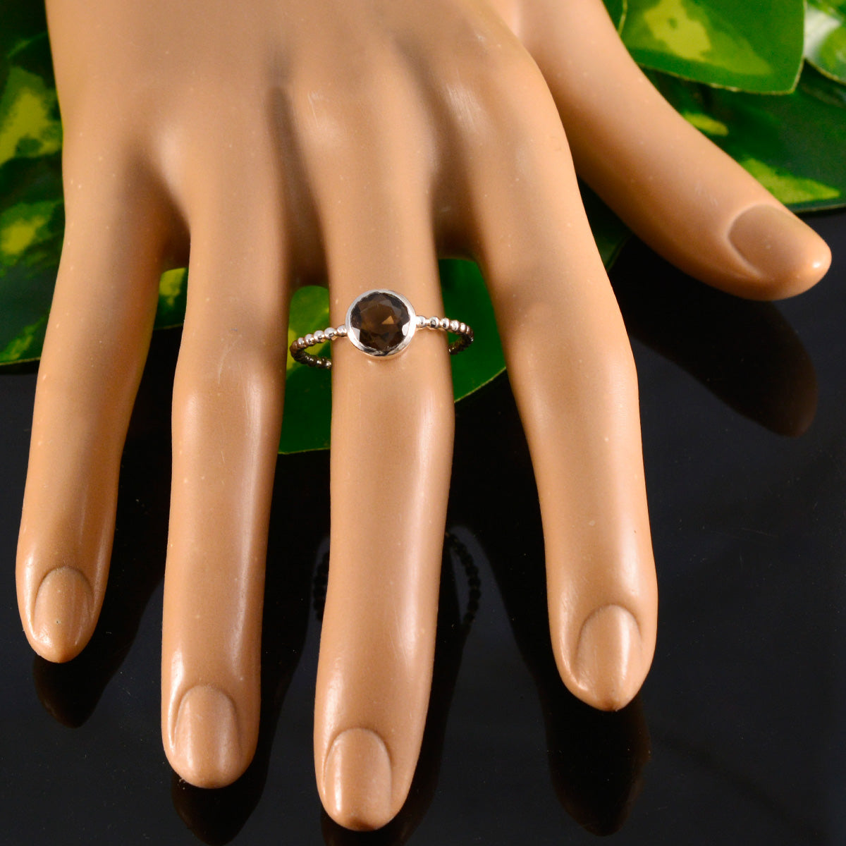 Maria Twist Brown Solitaire Ring