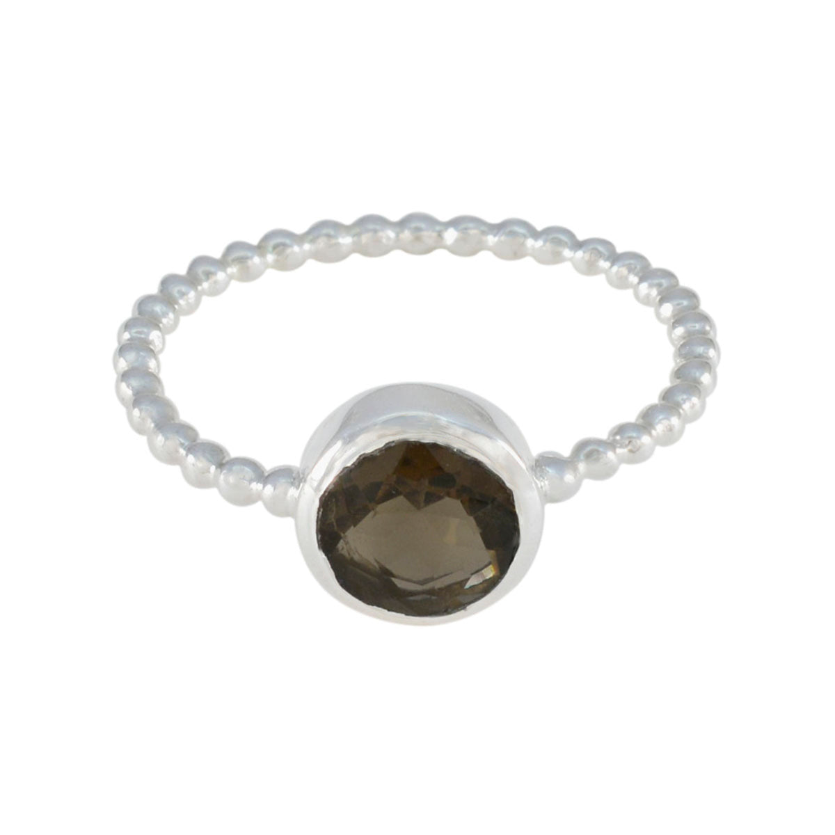 Maria Twist Brown Solitaire Ring Smoky Quartz Brown