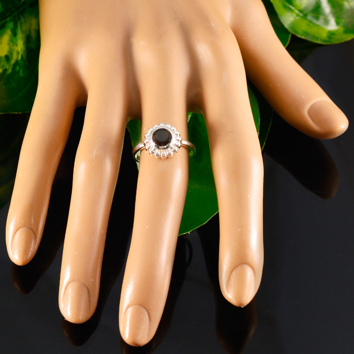 Ida Glamorous Brown Solitaire Ring