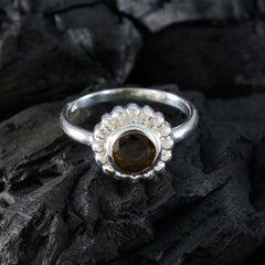 Ida Glamorous Brown Solitaire Ring