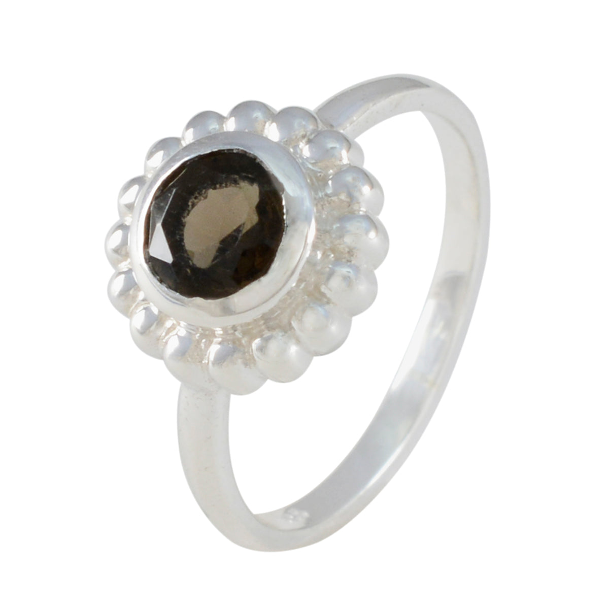Ida Glamorous Brown Solitaire Ring