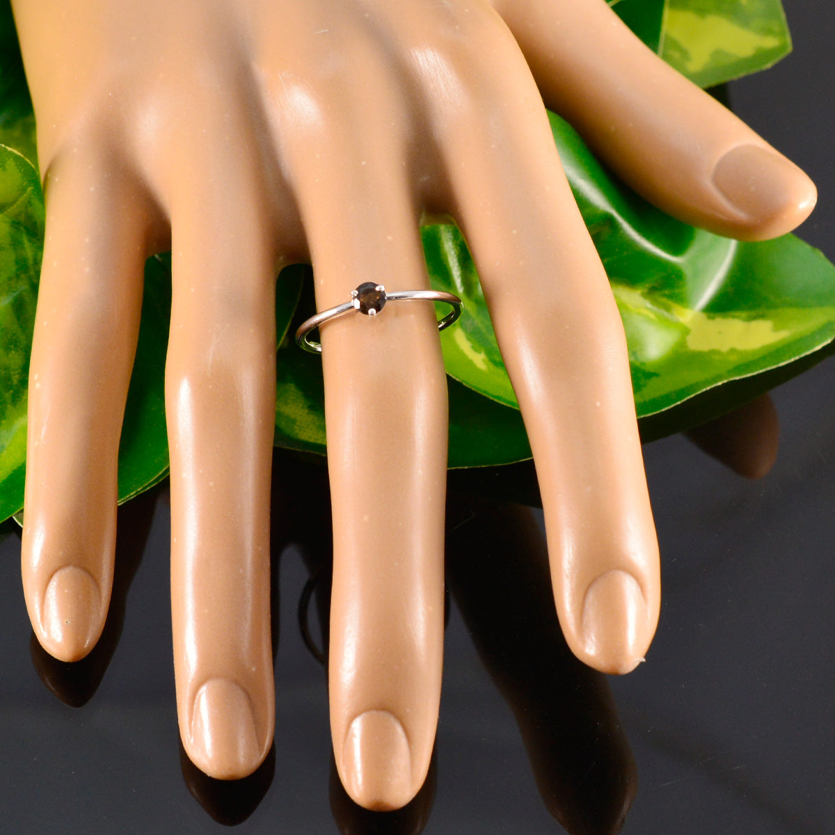 Nisa Trendy Brown Solitaire Ring