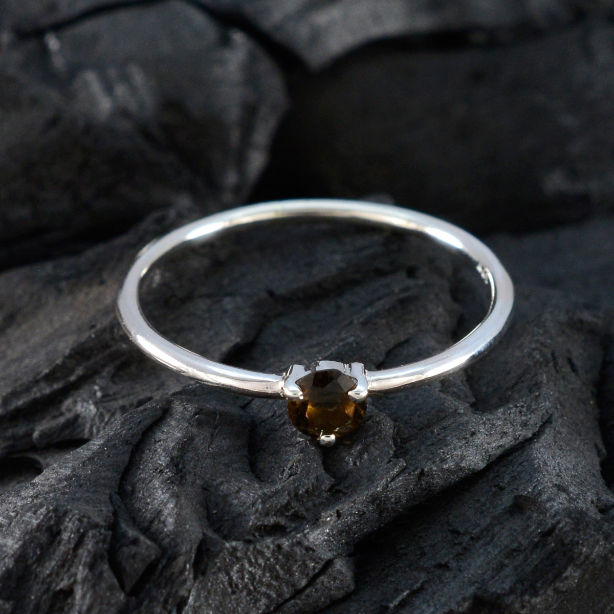 Nisa Trendy Brown Solitaire Ring