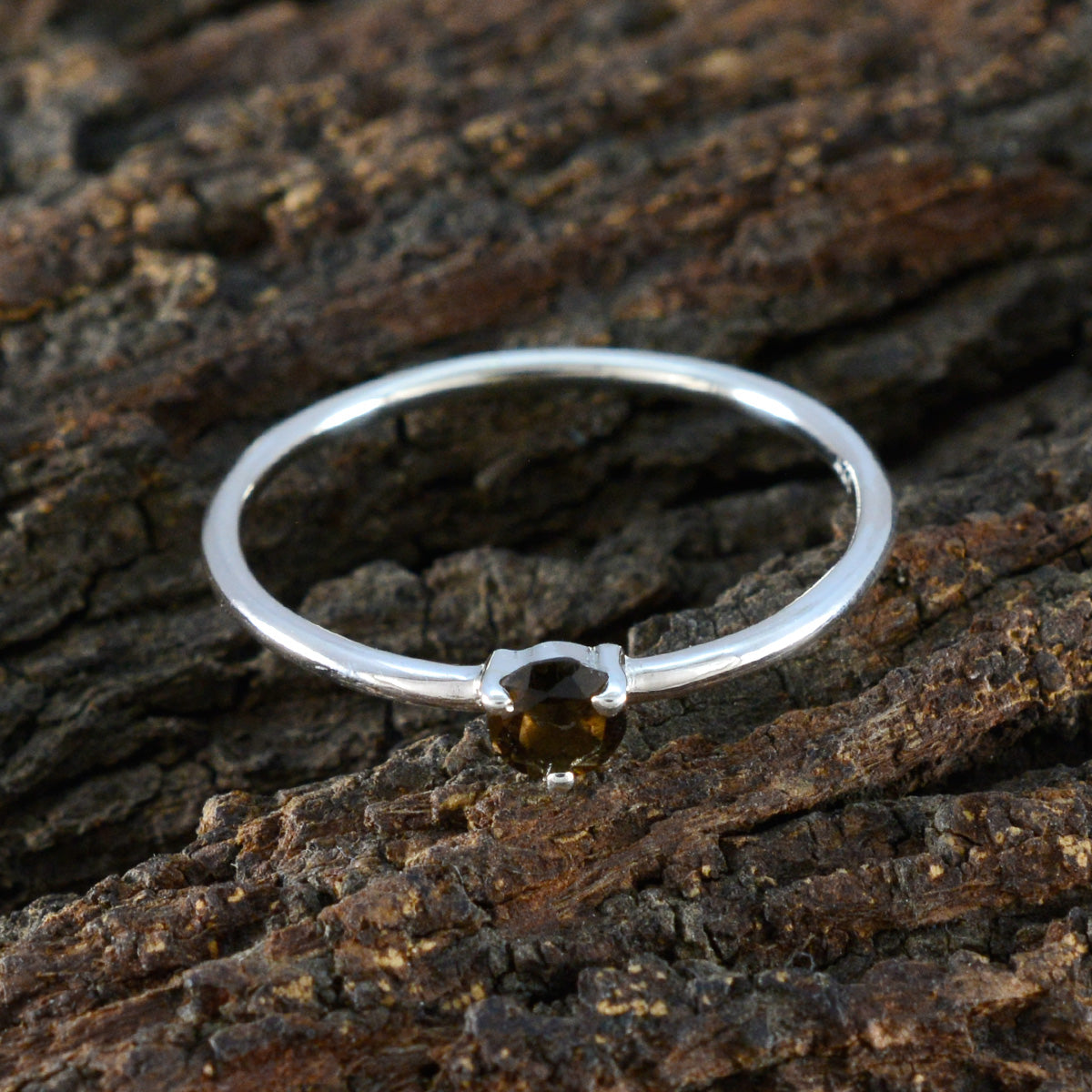 Nisa Trendy Brown Solitaire Ring