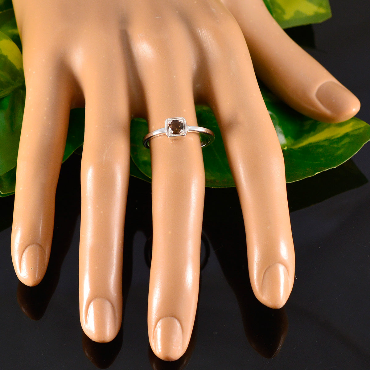 Riya Trendy Brown Solitaire Ring