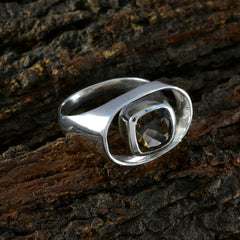 Luna Abstract Brown Solitaire Ring