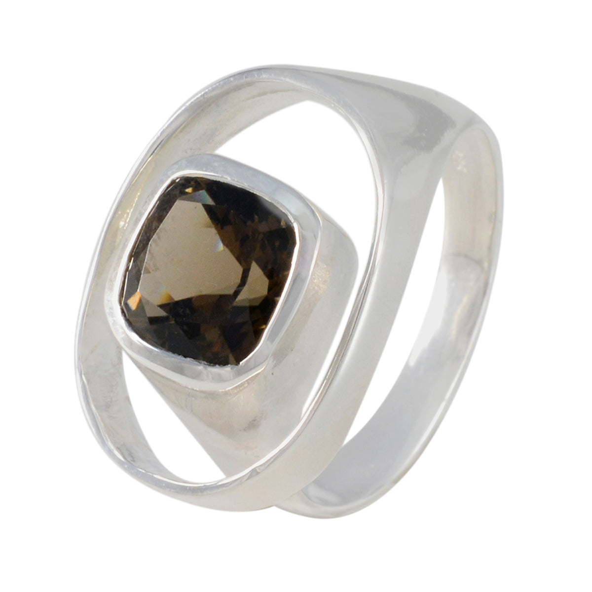 Luna Abstract Brown Solitaire Ring